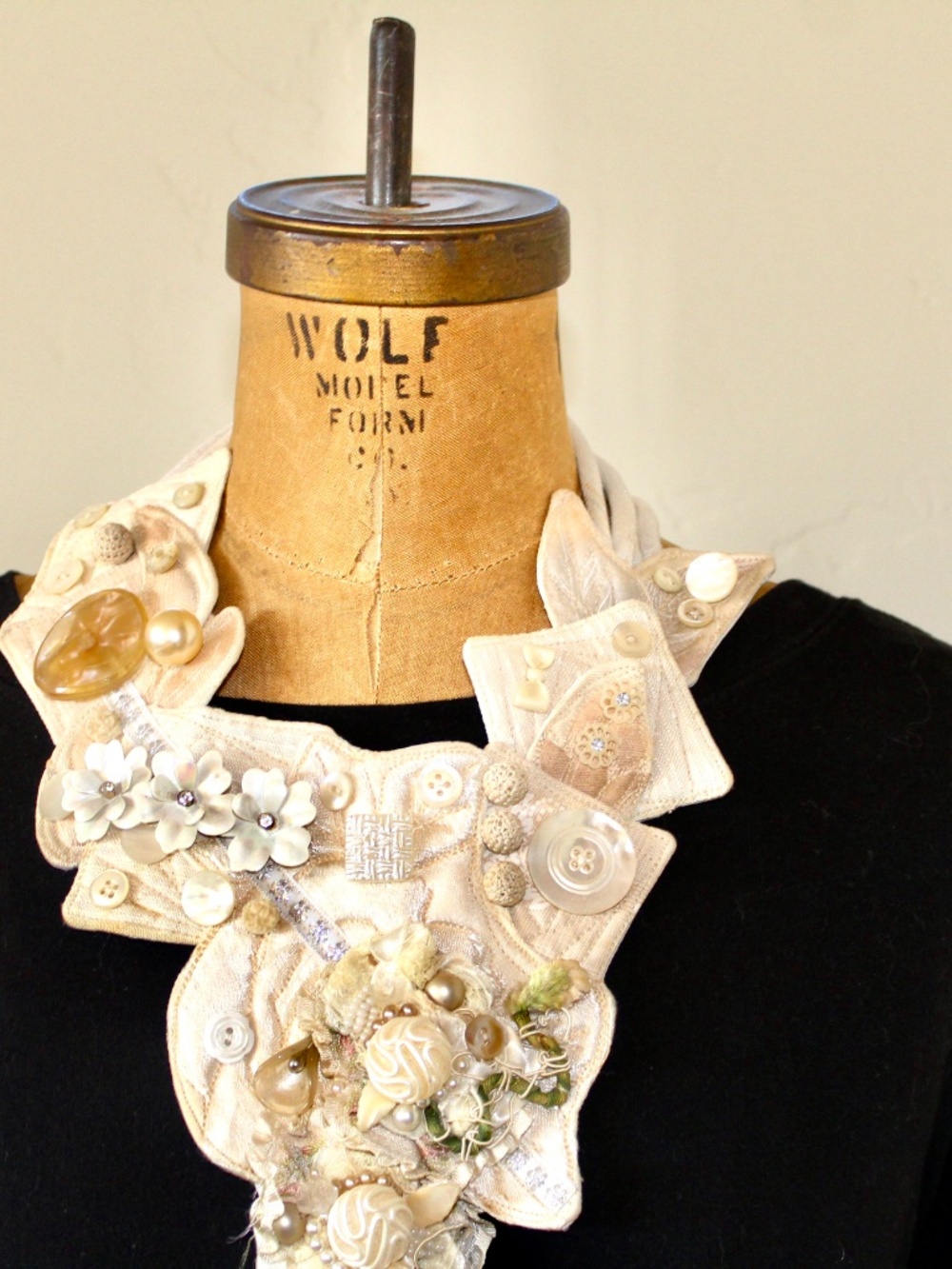 Collage Bib Necklace - "She Wore Poetry Around Her Neck!"